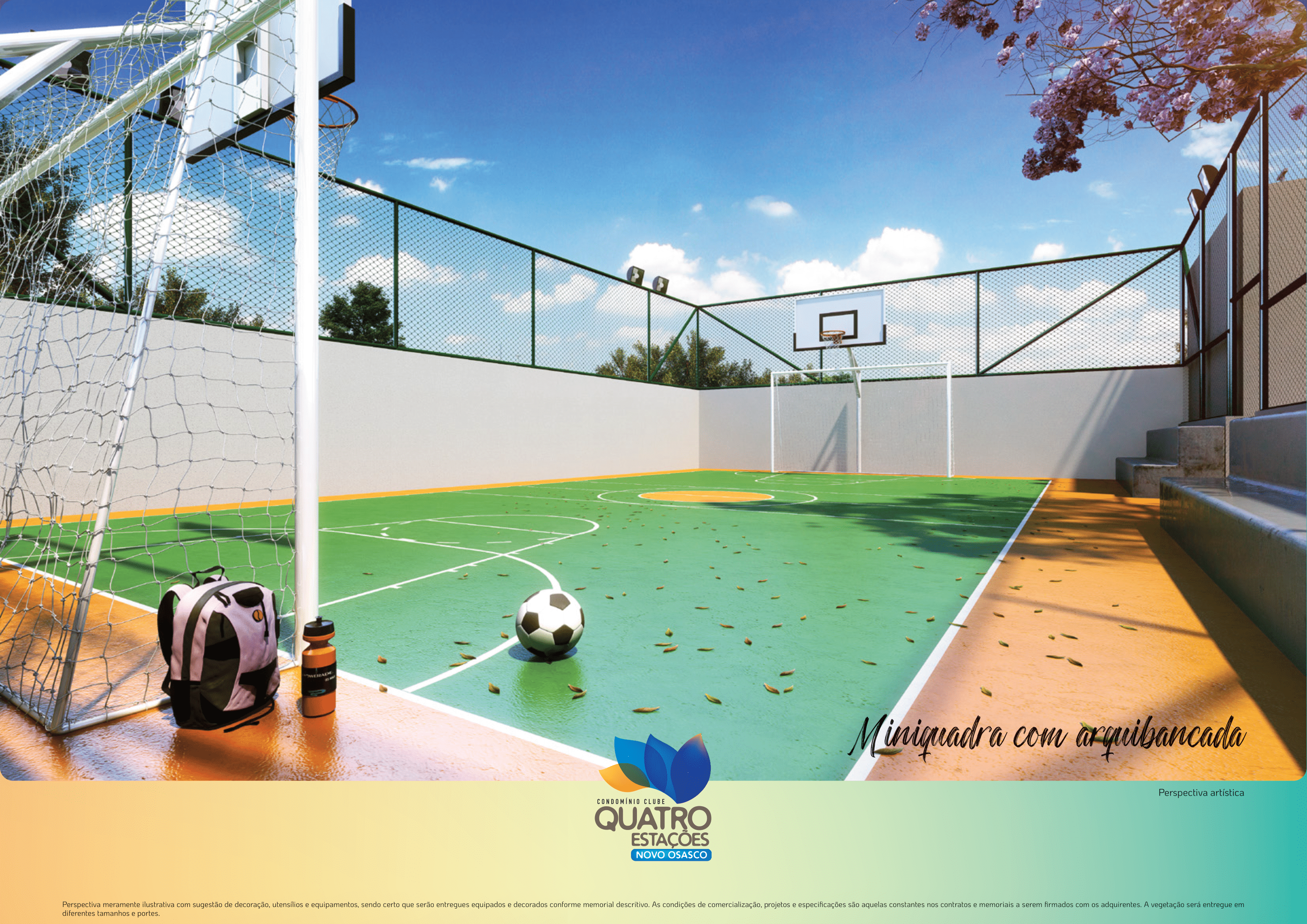 Quadra poliesportiva do condomínio para prática de esportes