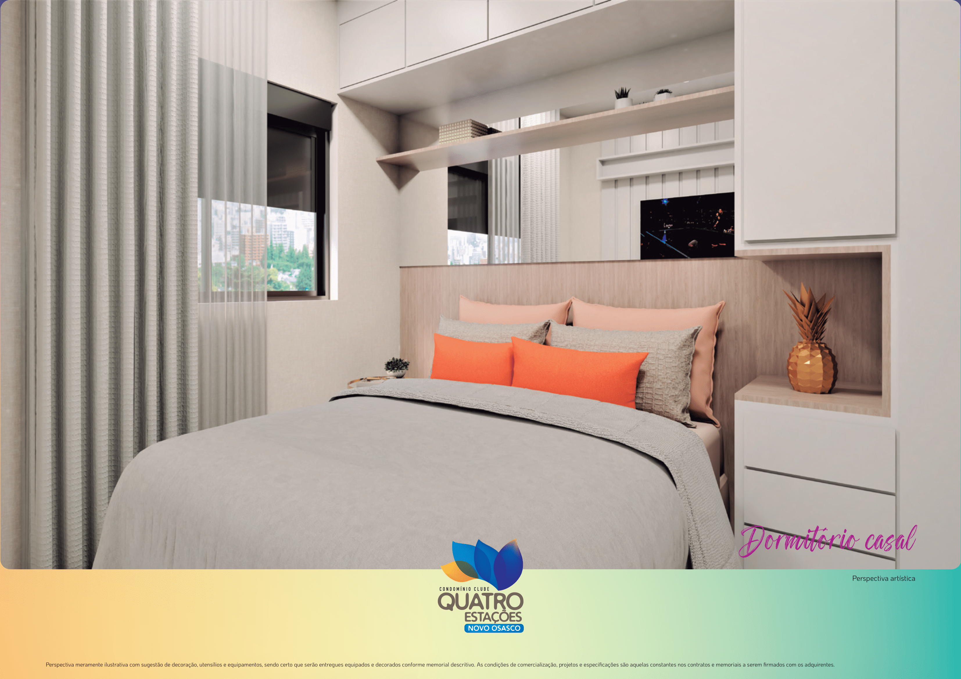 Quarto principal suite com armários embutidos